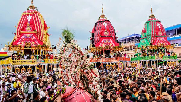 Devotees take part in the two-day Lord Jagannath Rath Yatra